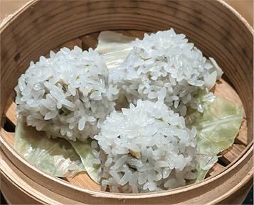 菜の花と筍のもち米しゅうまい